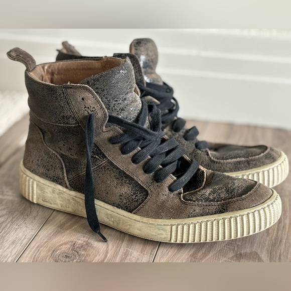 John Varvatos Hightop Leather Sneaker Size 8.5 Men’s - Picture 2 of 11